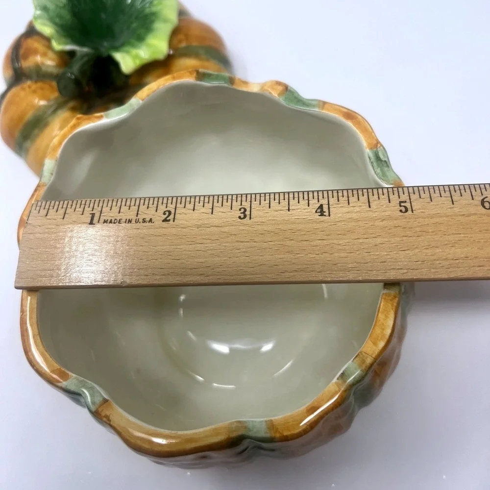 Vintage Ceramic Pumpkin Lidded‎ Serving Bowl Thanksgiving Soup Tureen